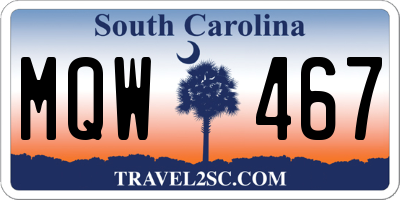 SC license plate MQW467