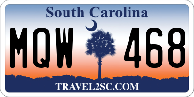 SC license plate MQW468