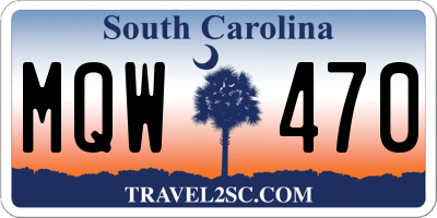 SC license plate MQW470