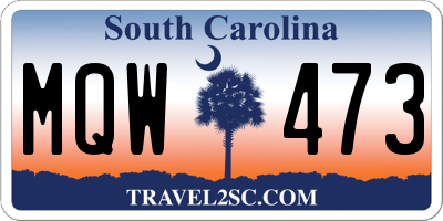 SC license plate MQW473