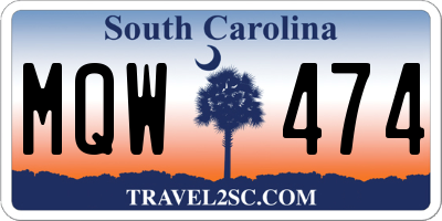 SC license plate MQW474