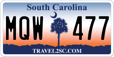 SC license plate MQW477