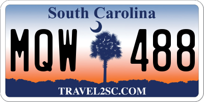 SC license plate MQW488