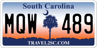SC license plate MQW489