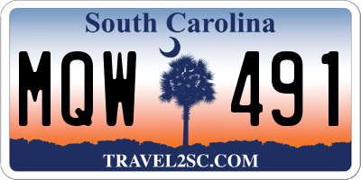 SC license plate MQW491