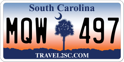 SC license plate MQW497