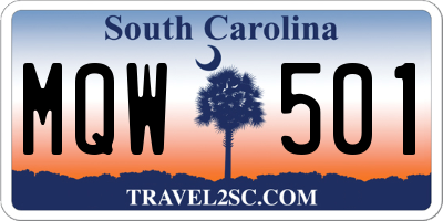 SC license plate MQW501