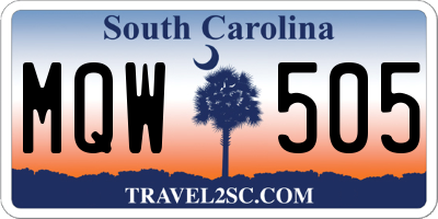 SC license plate MQW505