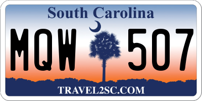 SC license plate MQW507