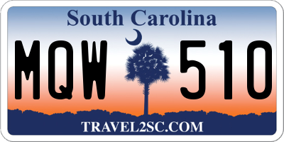 SC license plate MQW510