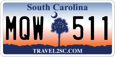 SC license plate MQW511