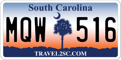 SC license plate MQW516