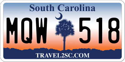 SC license plate MQW518