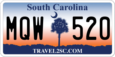 SC license plate MQW520