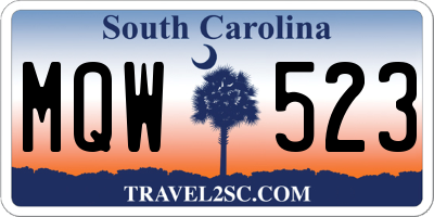 SC license plate MQW523