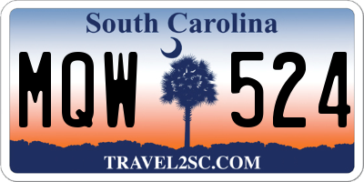 SC license plate MQW524
