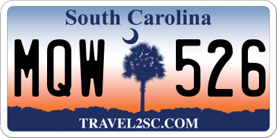 SC license plate MQW526