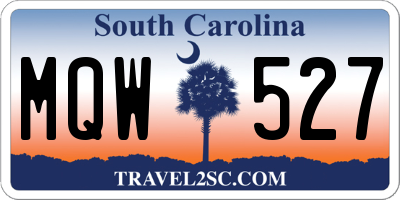 SC license plate MQW527