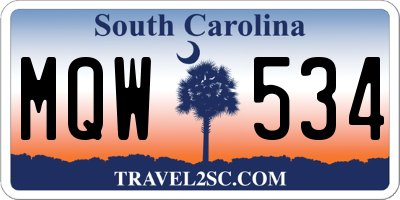 SC license plate MQW534