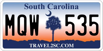 SC license plate MQW535