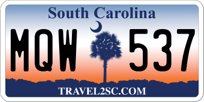 SC license plate MQW537