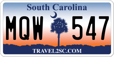SC license plate MQW547