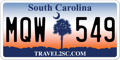 SC license plate MQW549