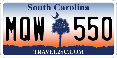 SC license plate MQW550