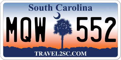 SC license plate MQW552