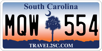 SC license plate MQW554
