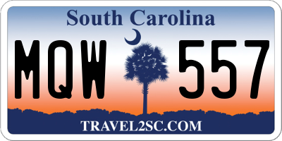 SC license plate MQW557