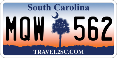 SC license plate MQW562
