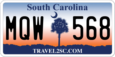 SC license plate MQW568