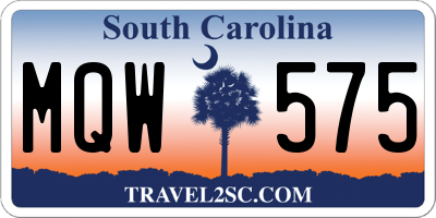 SC license plate MQW575