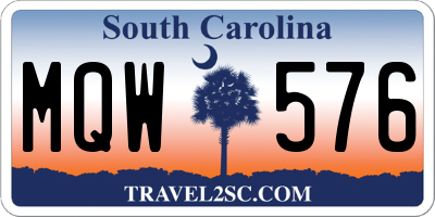 SC license plate MQW576