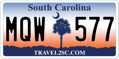 SC license plate MQW577