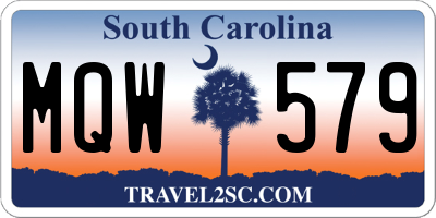 SC license plate MQW579