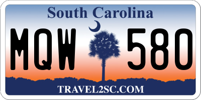SC license plate MQW580