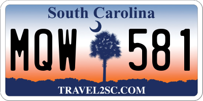 SC license plate MQW581
