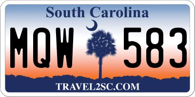 SC license plate MQW583