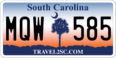 SC license plate MQW585