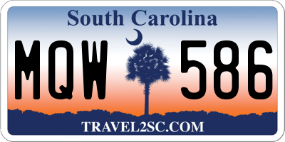 SC license plate MQW586