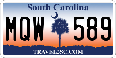 SC license plate MQW589