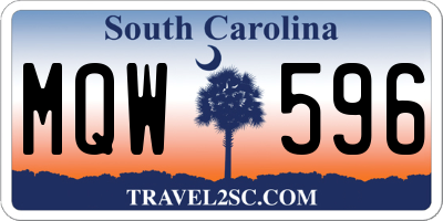 SC license plate MQW596