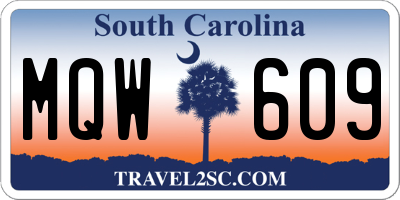 SC license plate MQW609