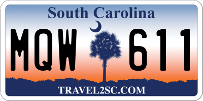 SC license plate MQW611