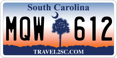 SC license plate MQW612