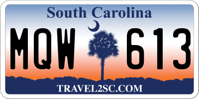 SC license plate MQW613