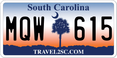 SC license plate MQW615