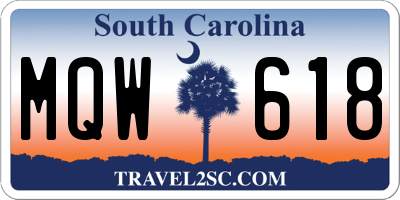 SC license plate MQW618